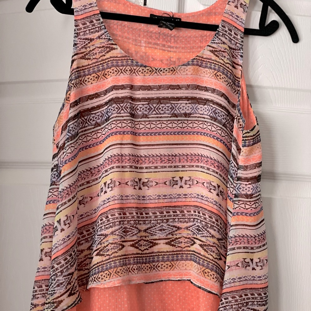 Summer Top with Aztec design and polka dots